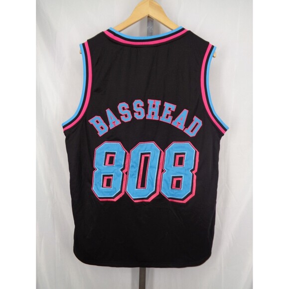 Bassnectar Basshead 808 Jersey Black Blue Pink Sz Large Mens Techno Music - Picture 2 of 13